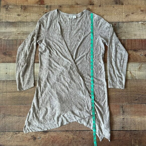 Artisan NY Women's Linen Cardigan Wrap Sweater Long Sleeve Size S Light Brown -S - Picture 3 of 5